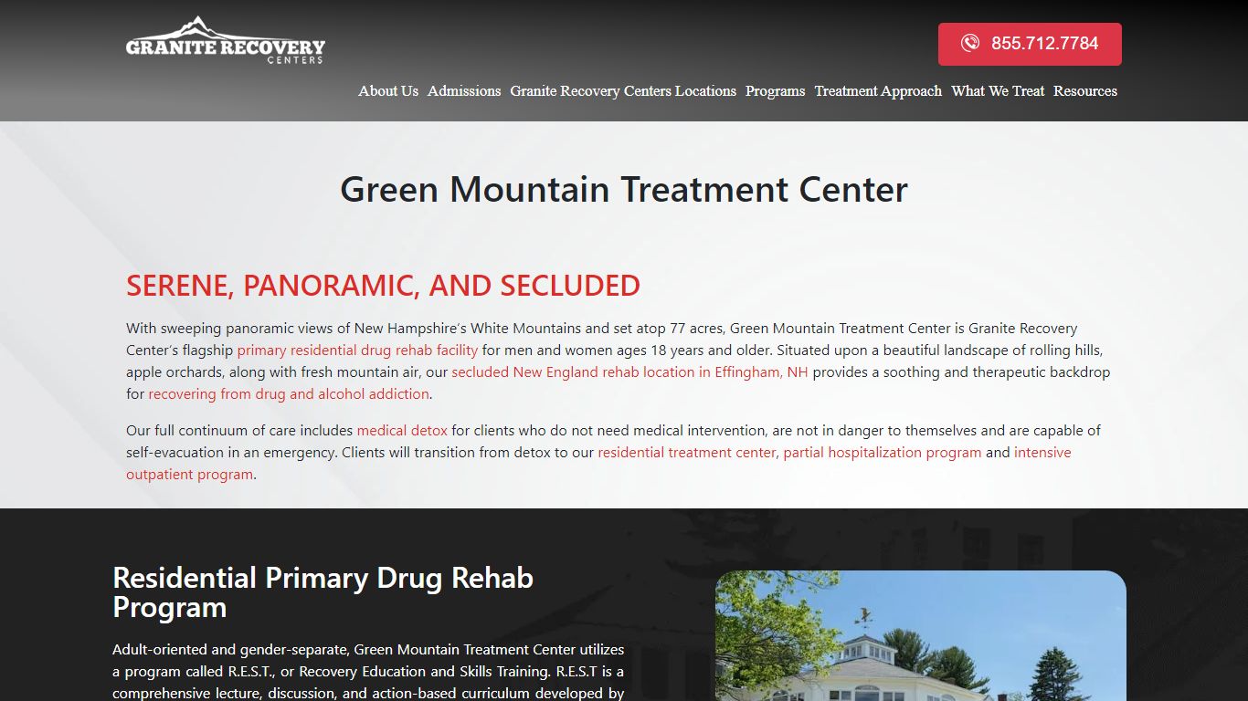 Green Mountain Treatment Center | Granite Recovery Centers | NH