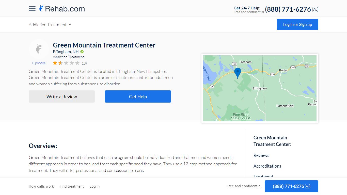 Green Mountain Treatment Center - Effingham, NH | Rehab.com